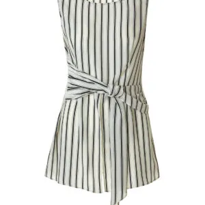 Blue Striped Cross Front Blouse by Cleo